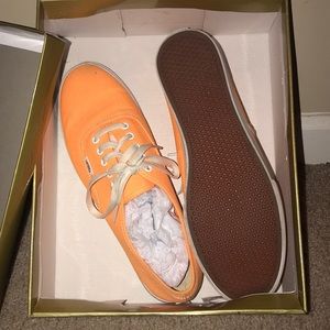 Size 10 Neon Orange Vans// worn twice